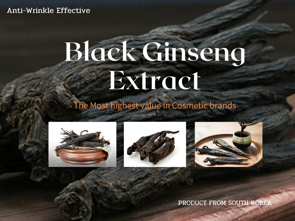 Black Ginseng Extract สารสกัดโสมดำจากประเทศเกาหลีใต้ ผ่านกระบวนการผลิตอย่างพิถีพิถัน จนได้สารจินเซนโนไซด์ (ginsenosides) เข้มข้น